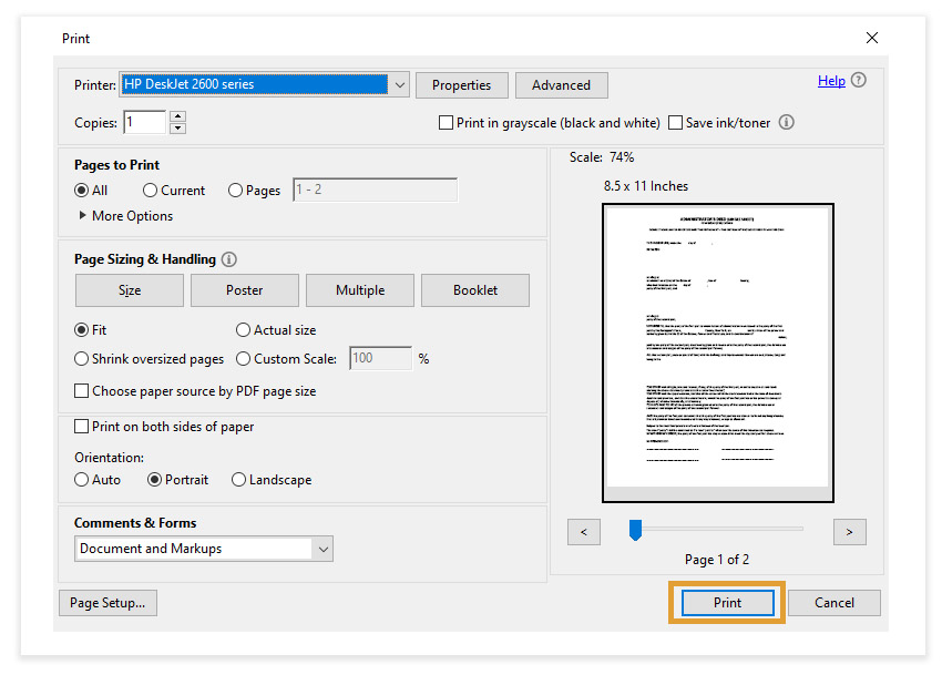 Print Document Ready